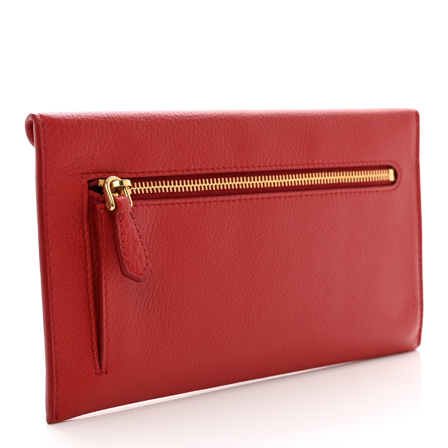 Prada Vitello Grain Envelope Wallet Rosso 3 of 10