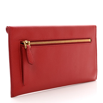 Prada Vitello Grain Envelope Wallet Rosso 3 of 10