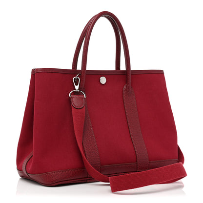 Hermes Toile Buffle Garden Party 30 TPM Rouge Imperial 3 of 11