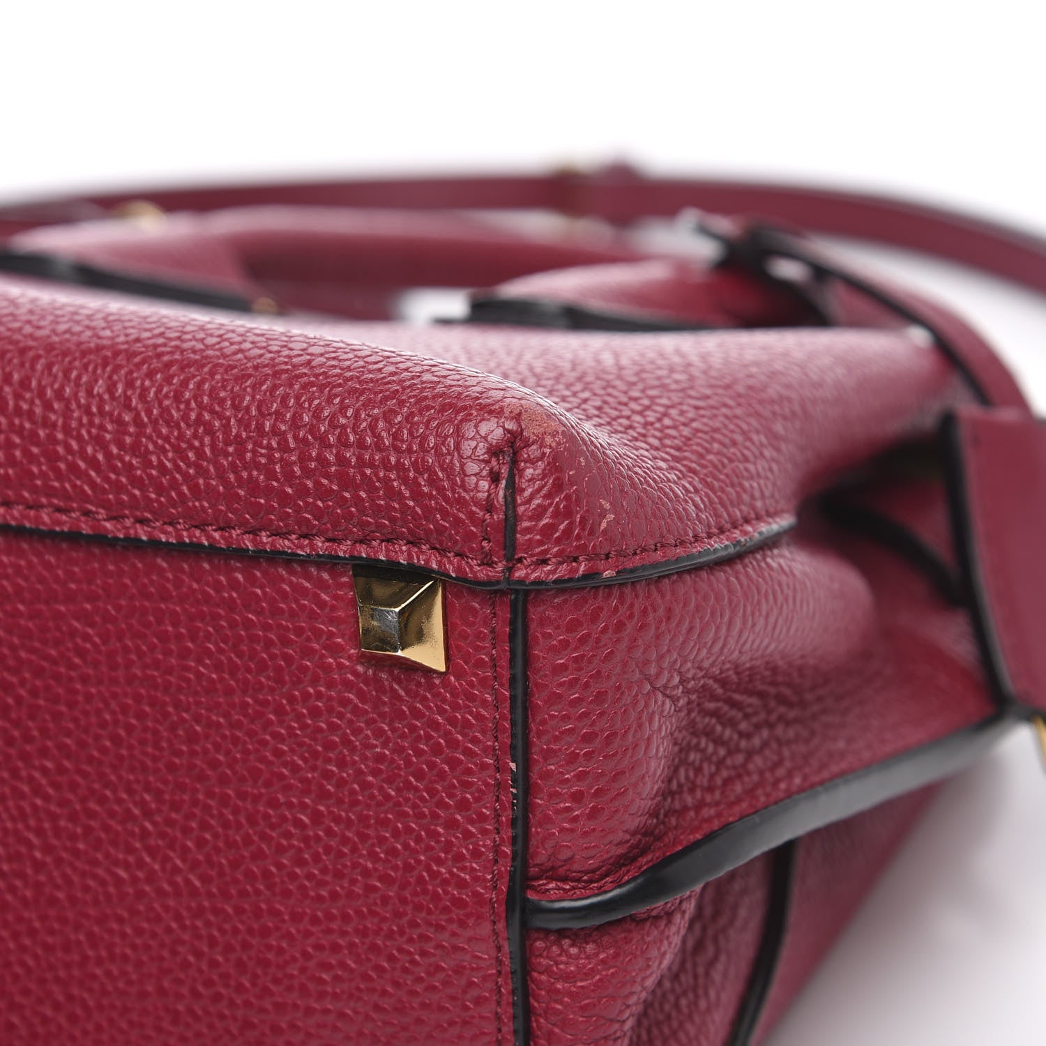 MCM Grained Calfskin Mini Milla Tote Burgundy 10 of 11