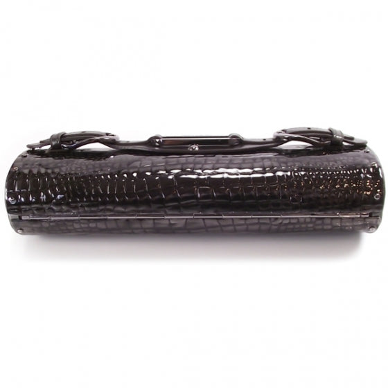 Crocodile Tulita Tube Clutch Black