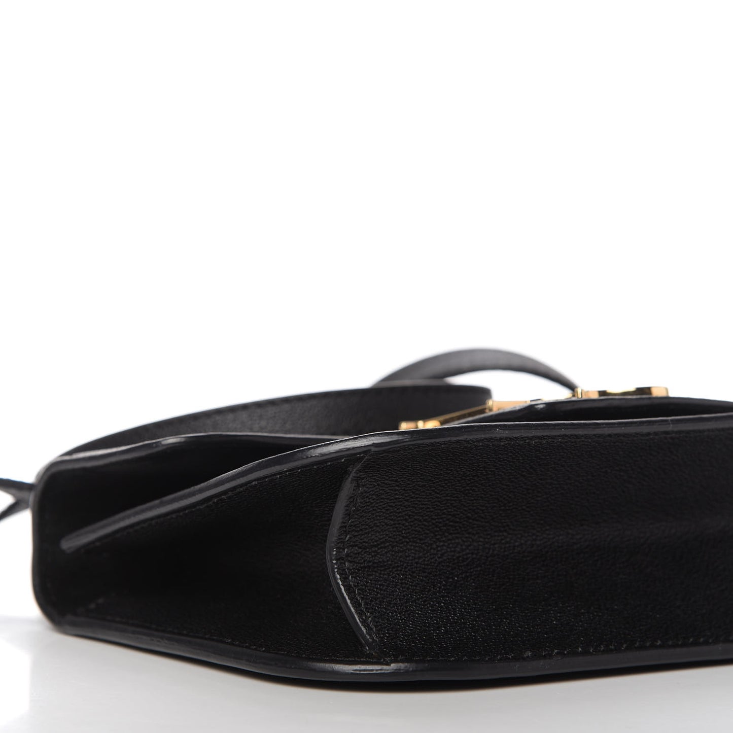 Grained Calfskin Small Insignia Flap Black