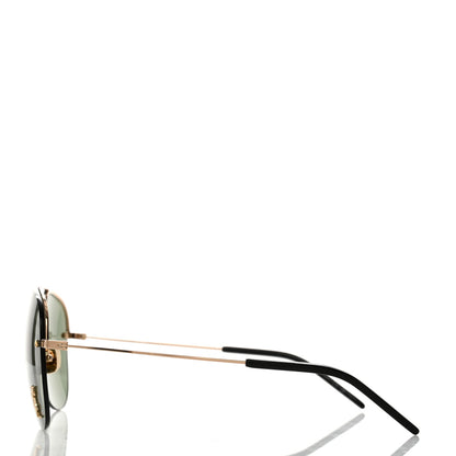 Saint Laurent Metal Aviator Classic 11 Monochromatic Sunglasses Gold Green 3 of 10