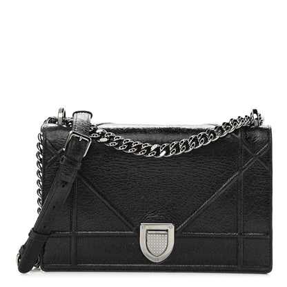 Christian Dior Crackled Deerskin Medium Diorama Flap Bag Black 1 of 11