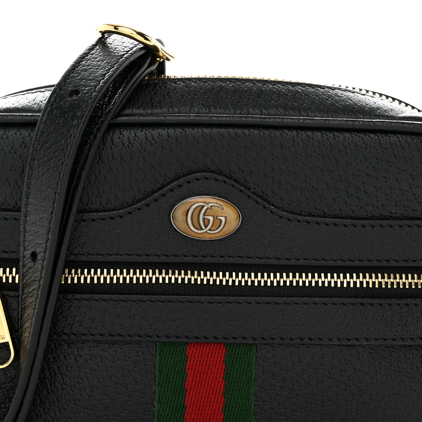 Calfskin Web Mini Ophidia Shoulder Bag Black
