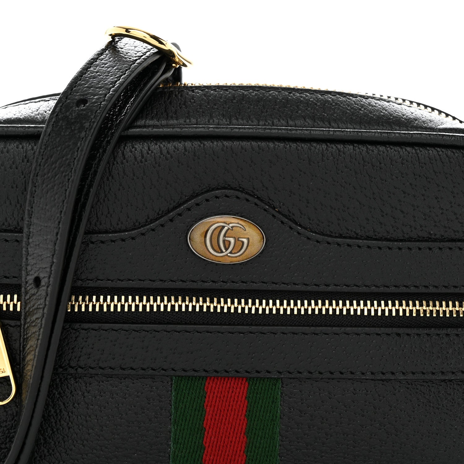 Gucci Calfskin Web Mini Ophidia Shoulder Bag Black 8 of 10