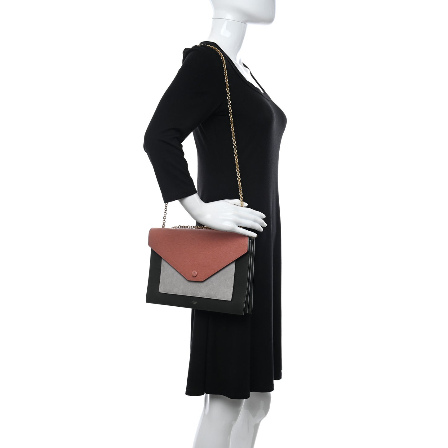 Calfskin Clutch on a Chain Multicolor