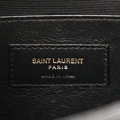 Saint Laurent Calfskin Crocodile Embossed Medium Classic Monogram Kate Tassel Satchel Black 6 of 15