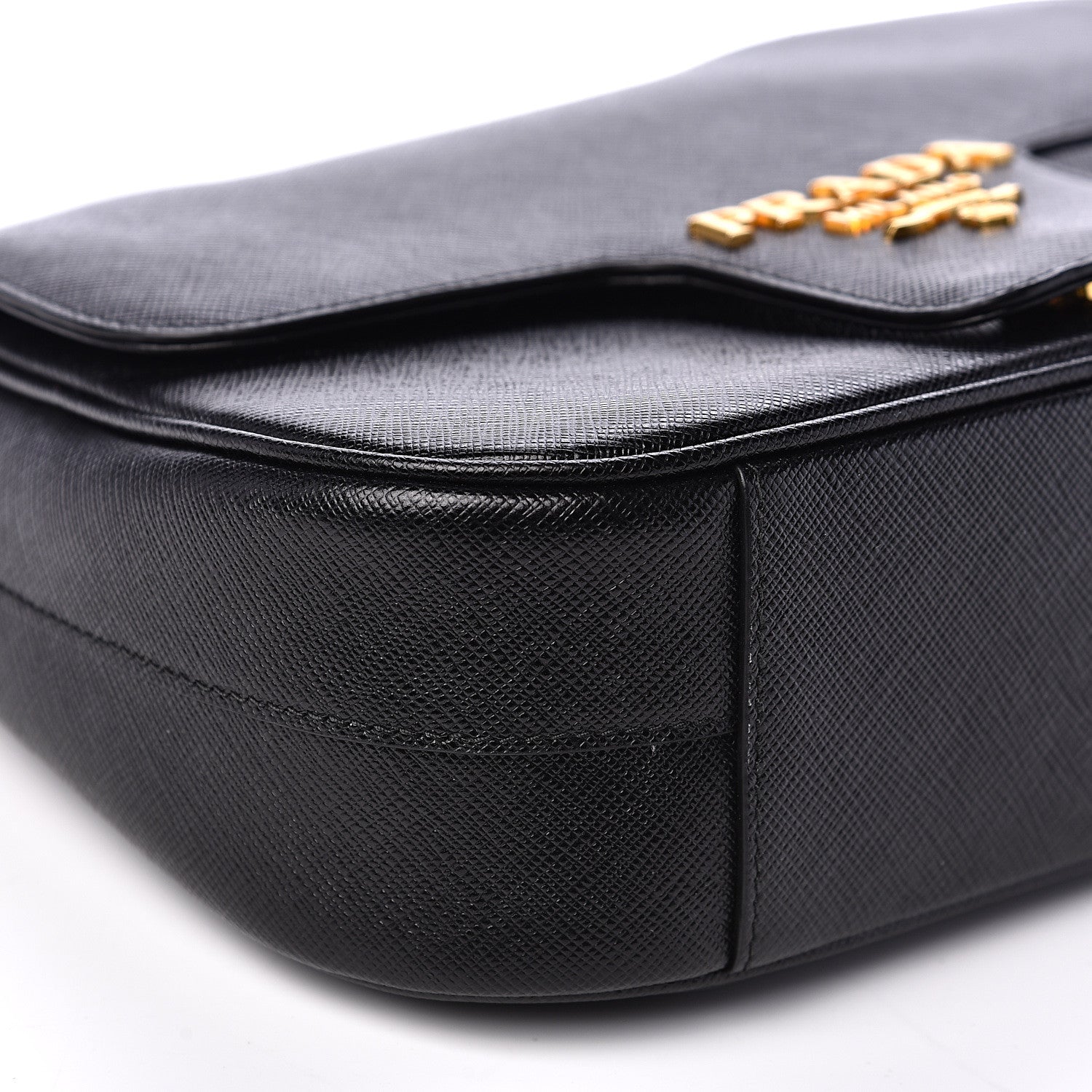 Prada Saffiano Lux Chain Shoulder Bag Black 7 of 11