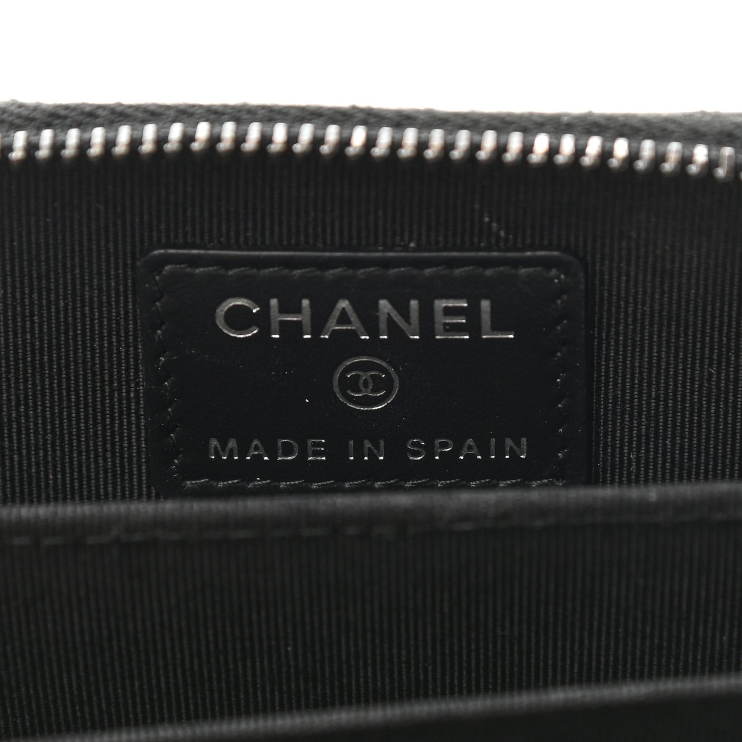 Calfskin Quilted Zip Coin Purse So Black
