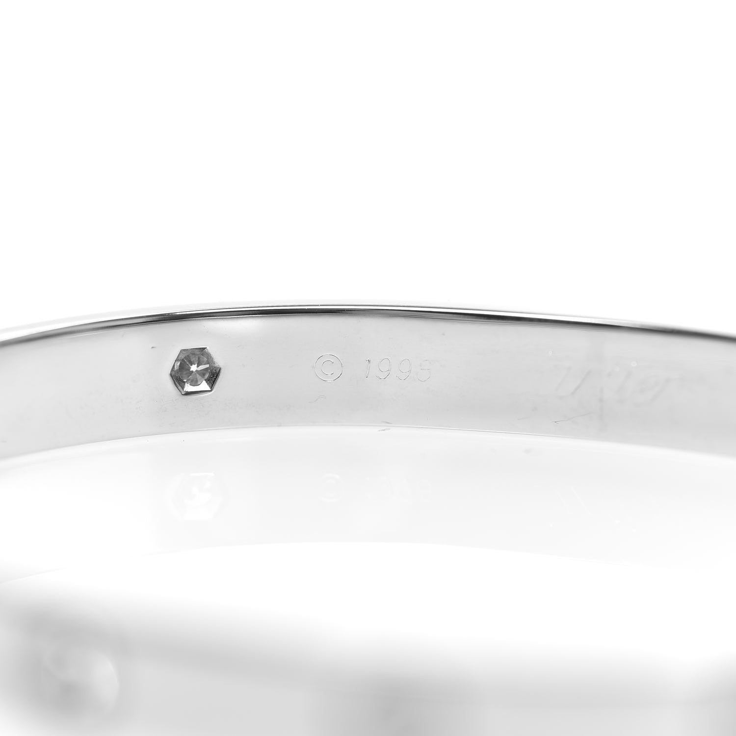 Cartier 18K White Gold 6 Diamond LOVE Bracelet 18 4 of 8