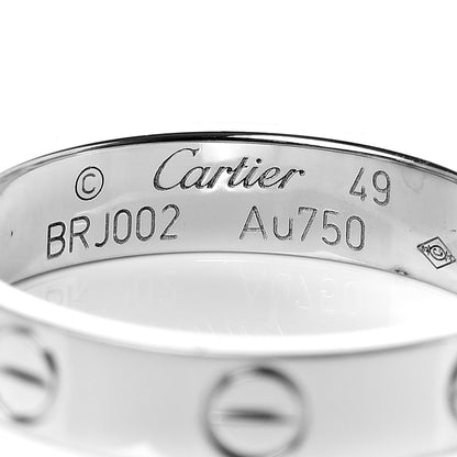 Cartier 18K White Gold 3.5mm LOVE Wedding Band Ring 49 4.75 4 of 4