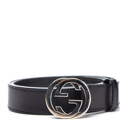 Gucci Calfskin Interlocking G Belt 80 32 Black 1 of 5