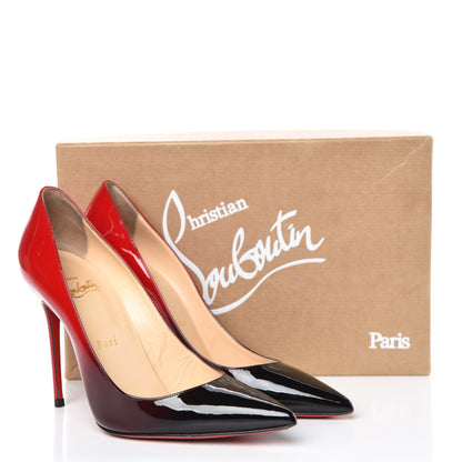 Christian Louboutin Patent Degrade Decollete 100 Pumps 37 Black Red 15 of 15