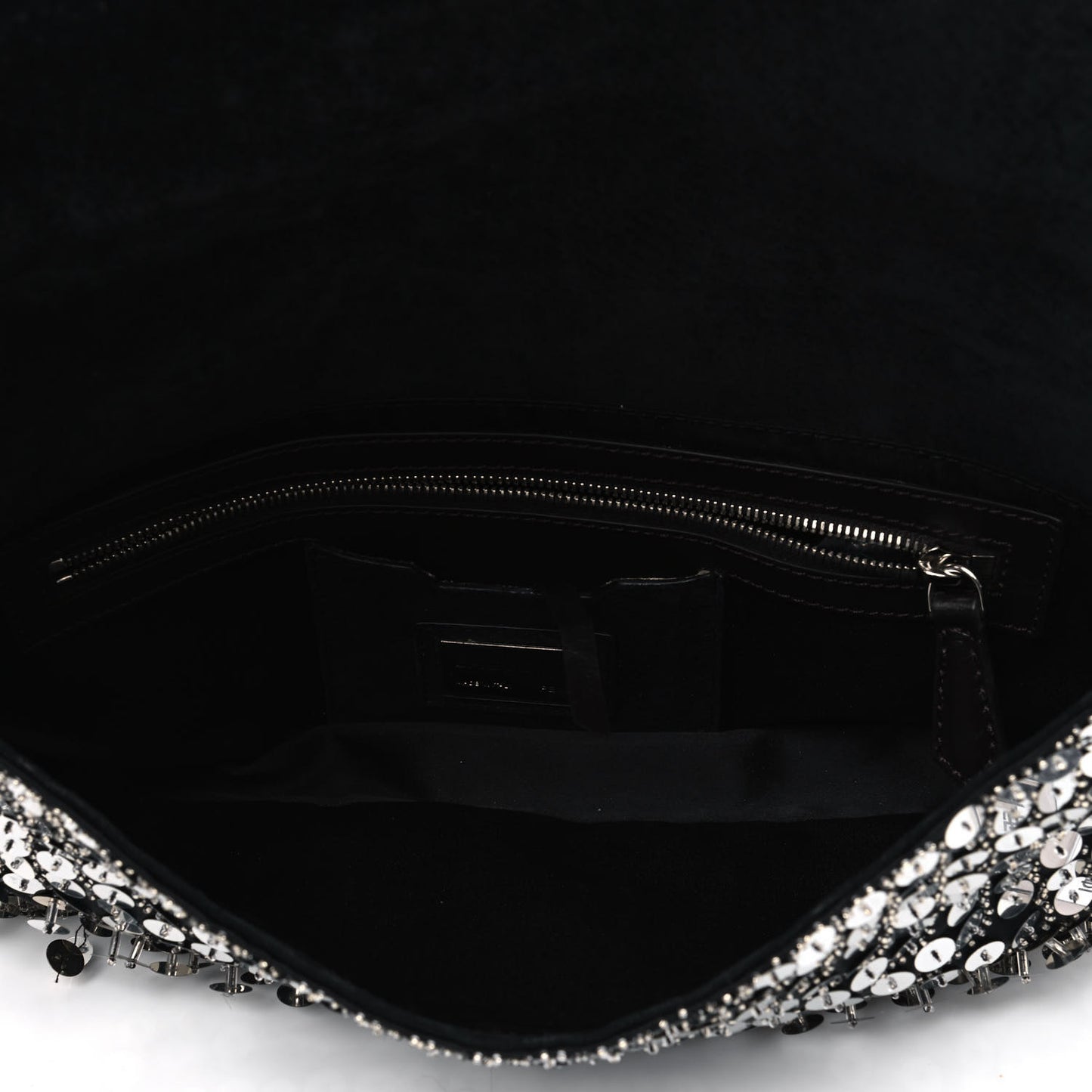 Sequin Beaded Baguette Silver Dark Brown