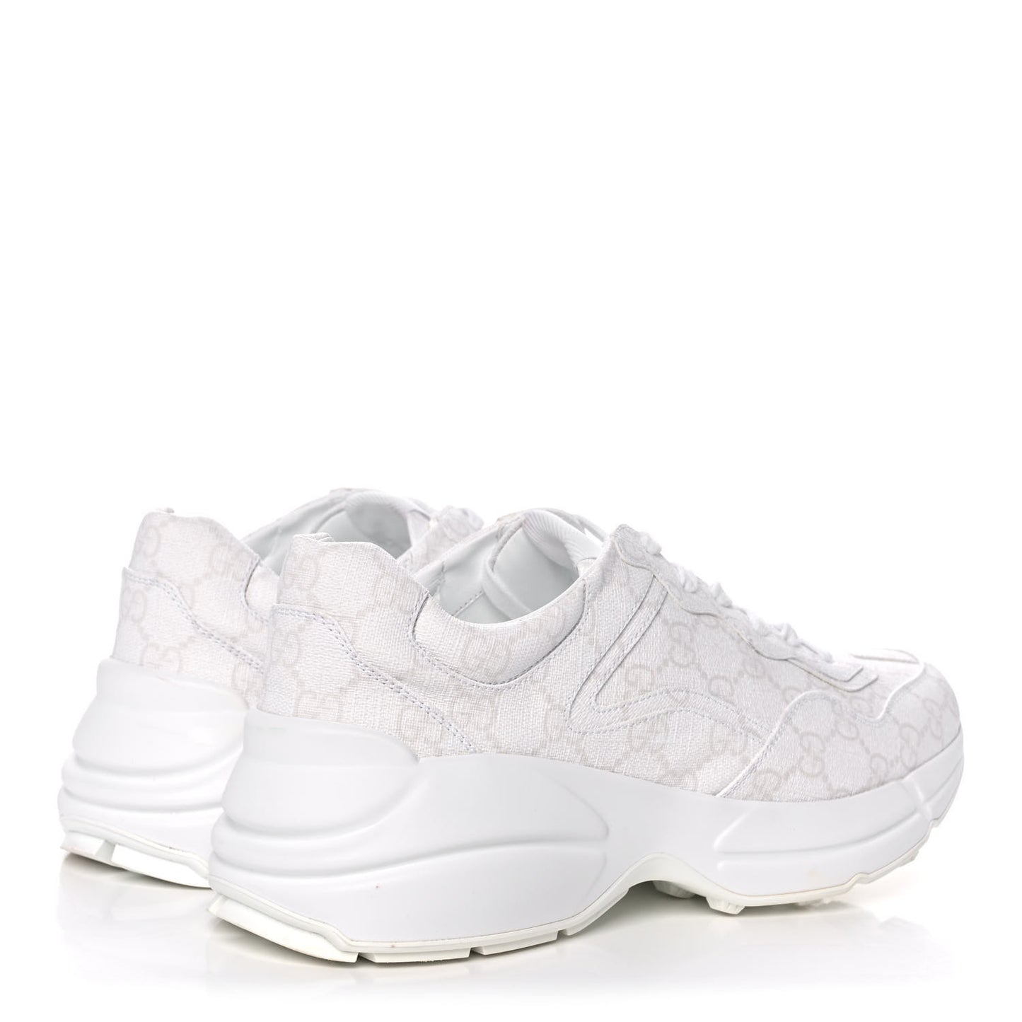 GG Supreme Monogram Womens Rhyton Sneakers 40 White