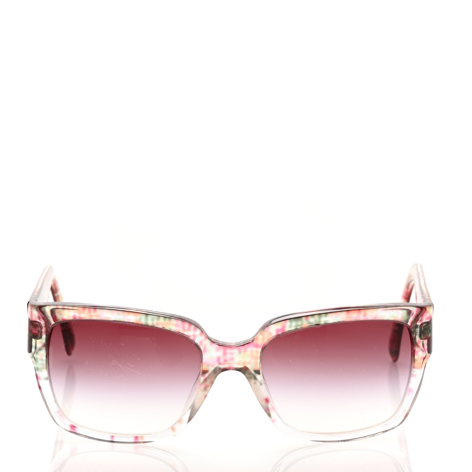Chanel Acetate Multicolor Tweed CC Sunglasses 5220 Pink 2 of 8