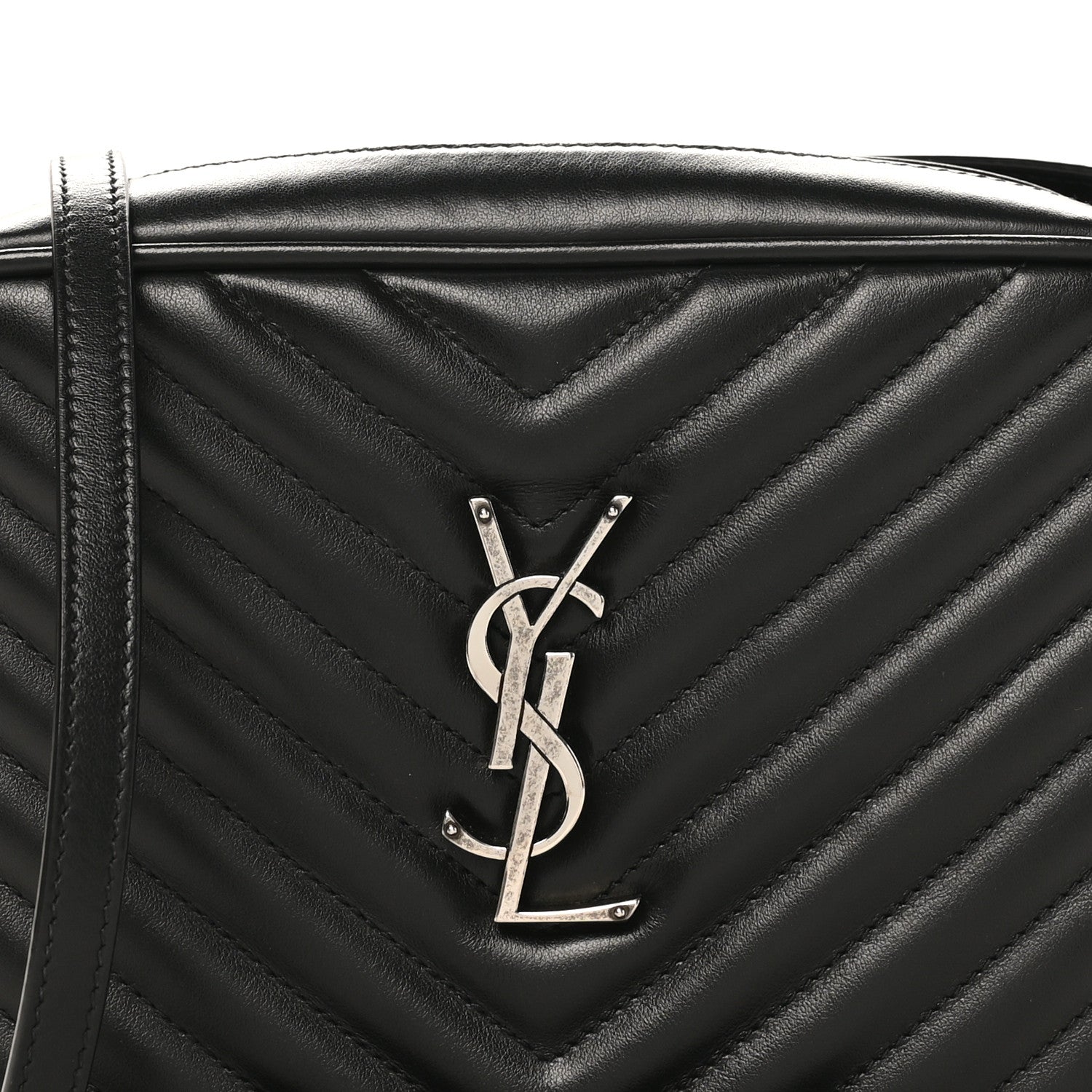 Saint Laurent Calfskin Matelasse Monogram Lou Camera Bag Black 8 of 10