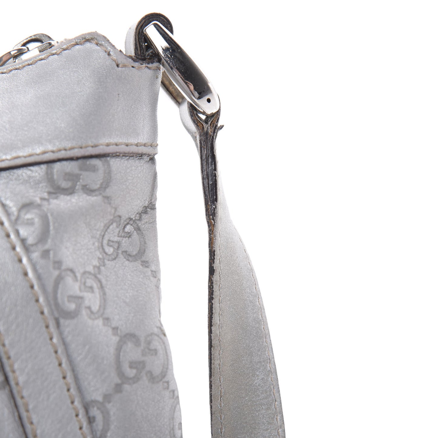 Guccissima Small D Ring Messenger Silver