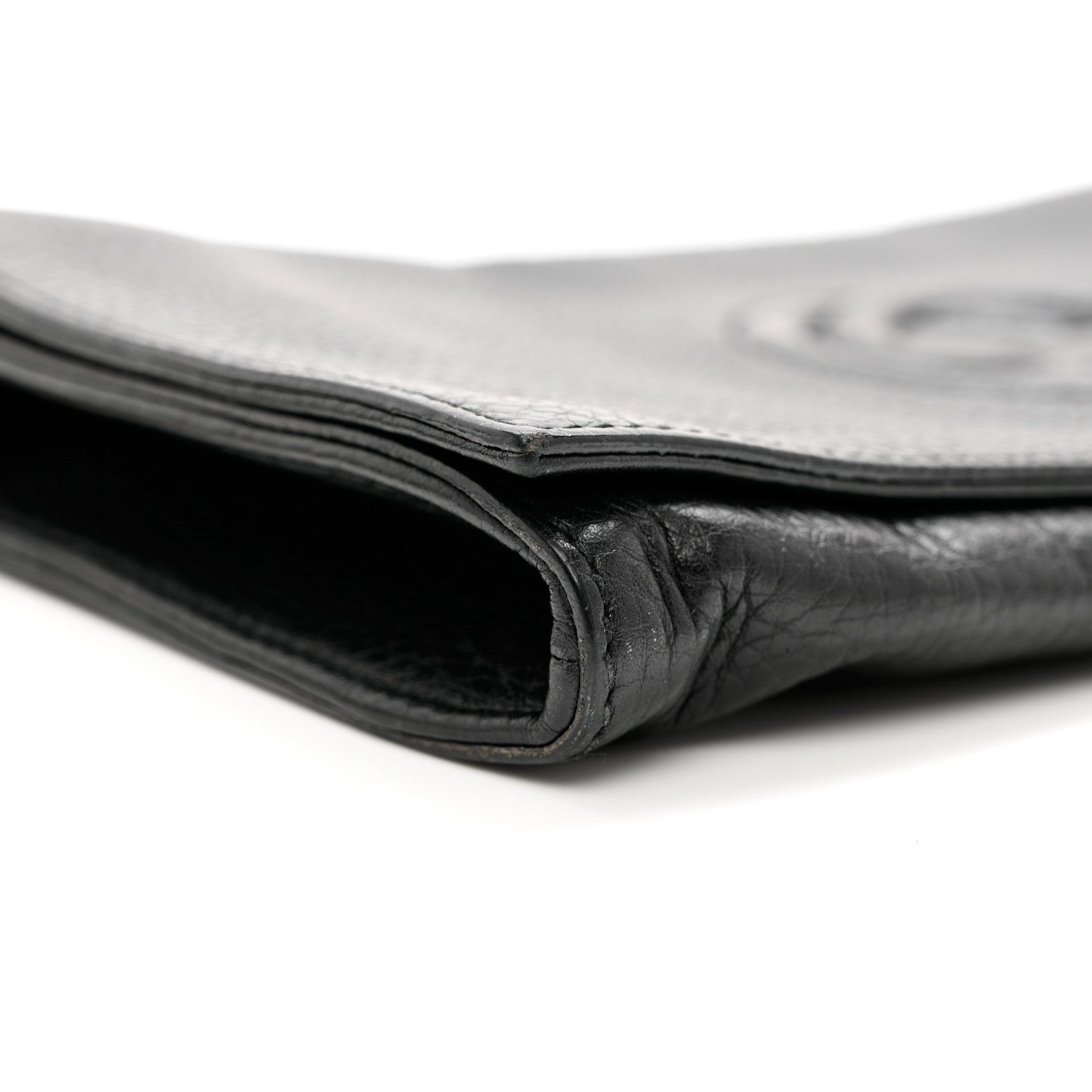 Gucci Pebbled Calfskin Medium Soho Clutch Black 10 of 11