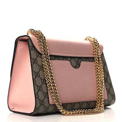 Gucci GG Supreme Monogram Calfskin Medium Padlock Shoulder Bag Beige Perfect Pink 3 of 10