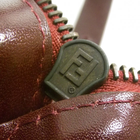 Fendi Zucchino Pochette Burgundy 9 of 9