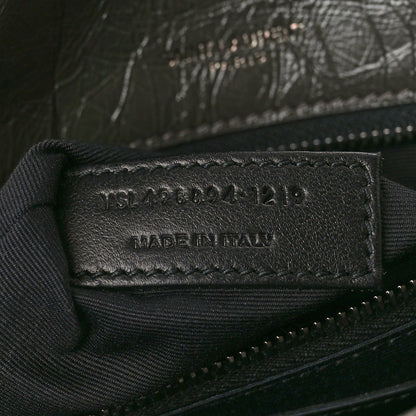 Saint Laurent Crinkled Calfskin Matelasse Monogram Medium Niki Chain Satchel Fog 7 of 11