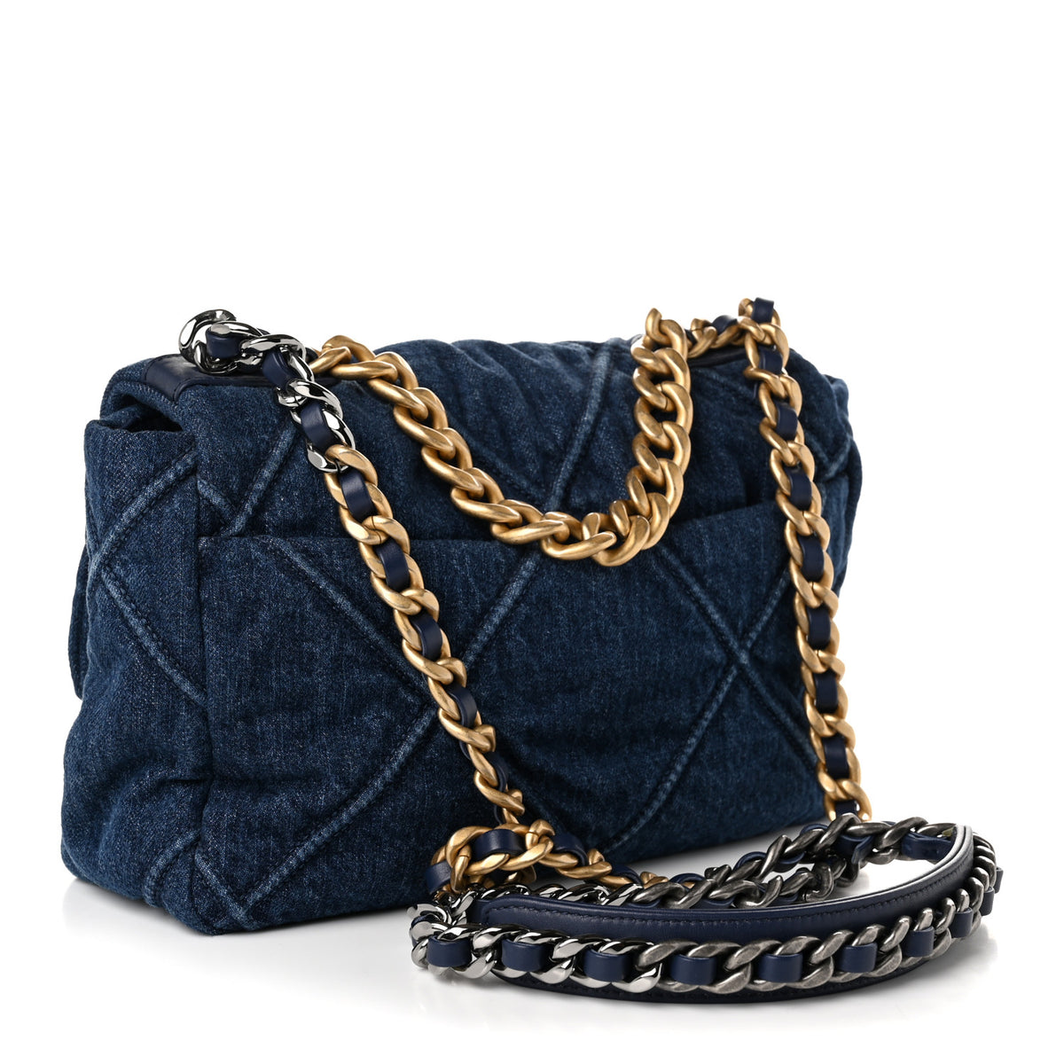 Chanel Denim Quilted Medium Chanel 19 Flap Blue 3 of 10