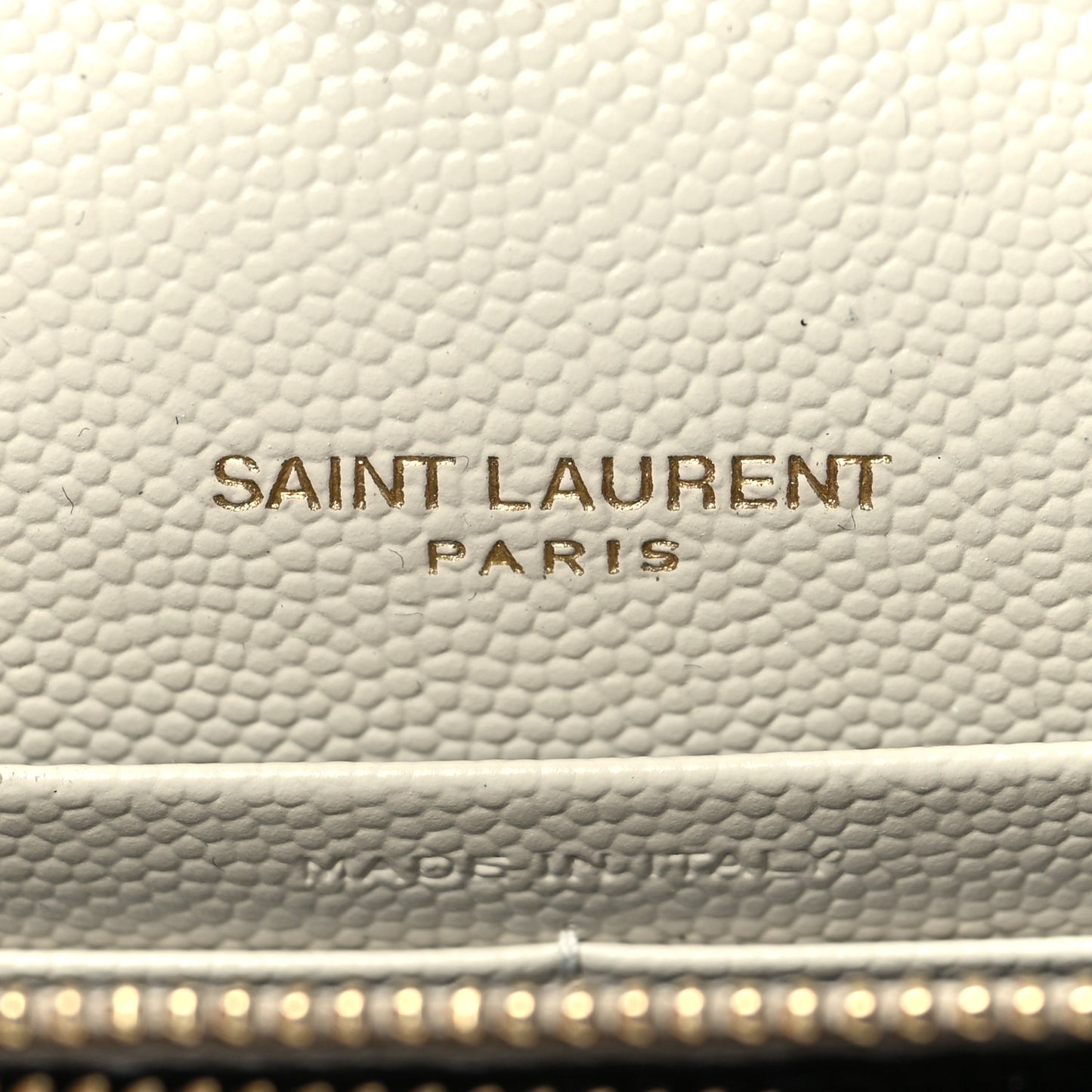 Grain De Poudre Matelasse Chevron Monogram Chain Wallet Blanc Vintage