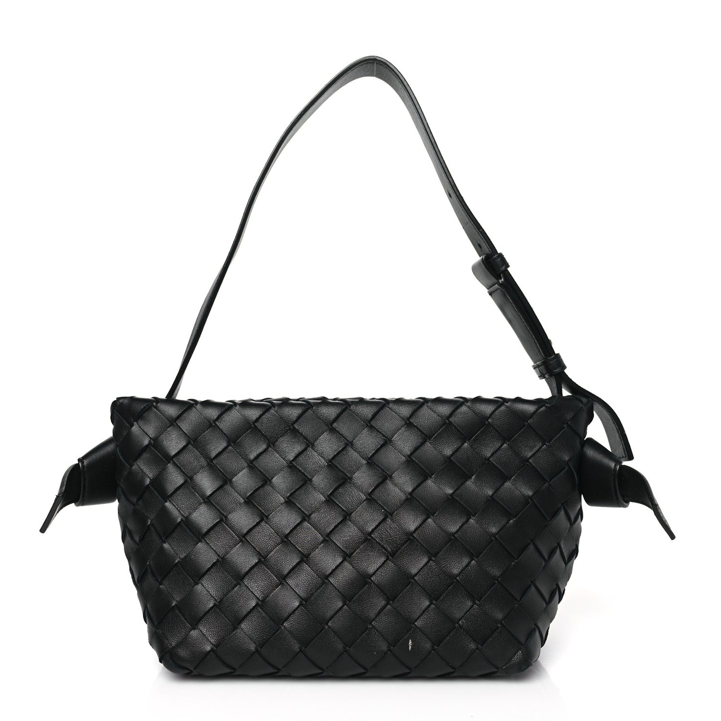 Nappa Intrecciato Tie Shoulder Bag Black Black