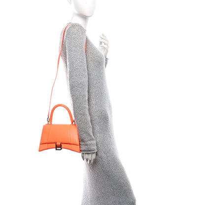 Balenciaga Shiny Box Calfskin Small Hourglass Top Handle Bag Fluo Orange 2 of 9