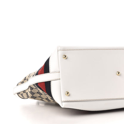 Gucci Monogram Web Medium Heritage Tote White 9 of 14
