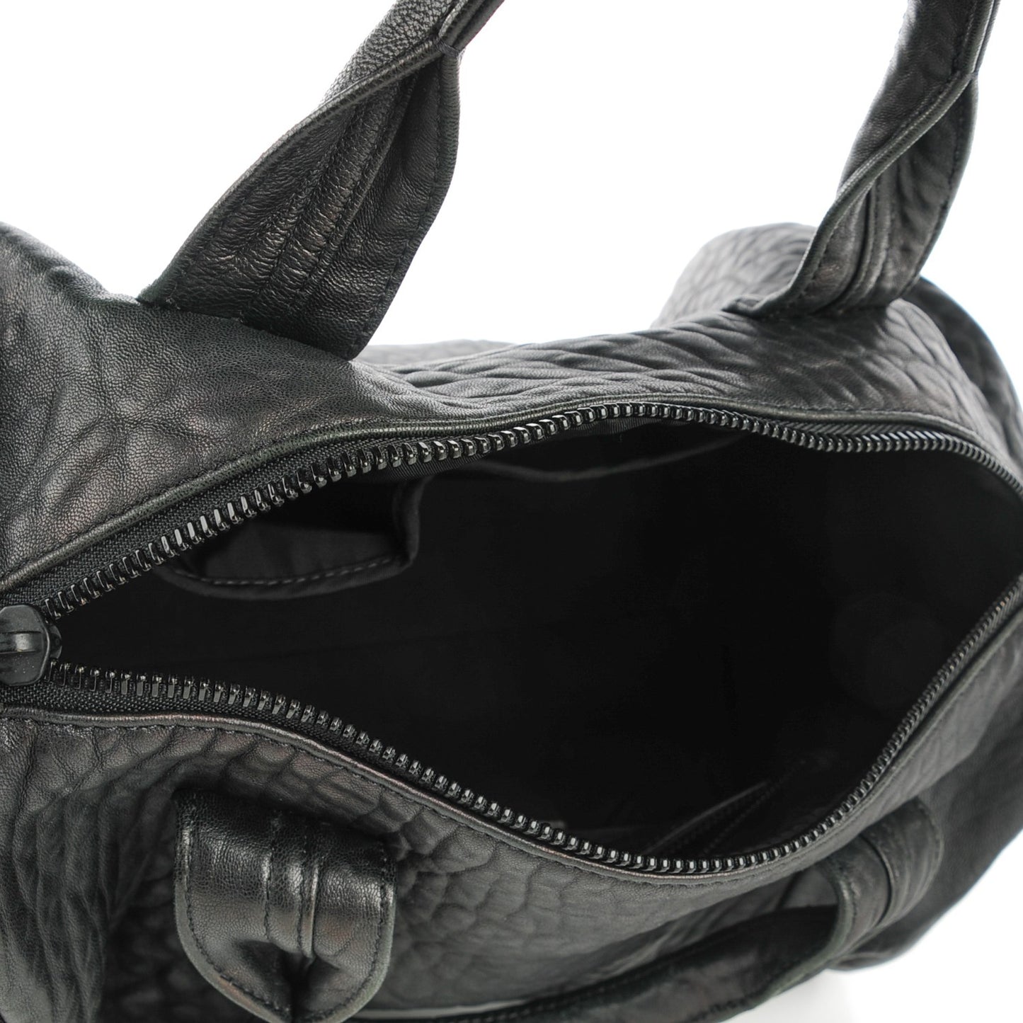 Pebbled Lambskin Rocco Black Matte Black Hardware