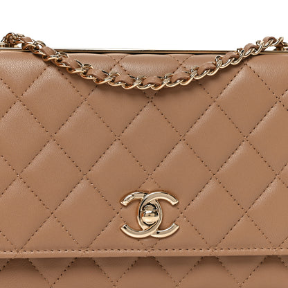 Chanel Lambskin Quilted Trendy CC Wallet On Chain WOC Beige 9 of 12