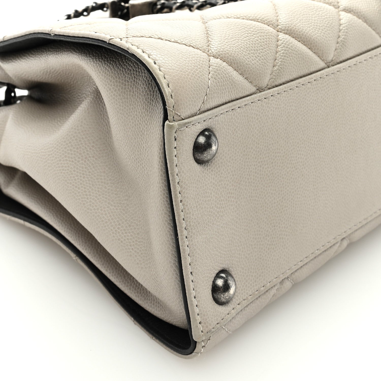 Chanel Caviar Quilted Small CC Bucket Bag Grey 8 of 9