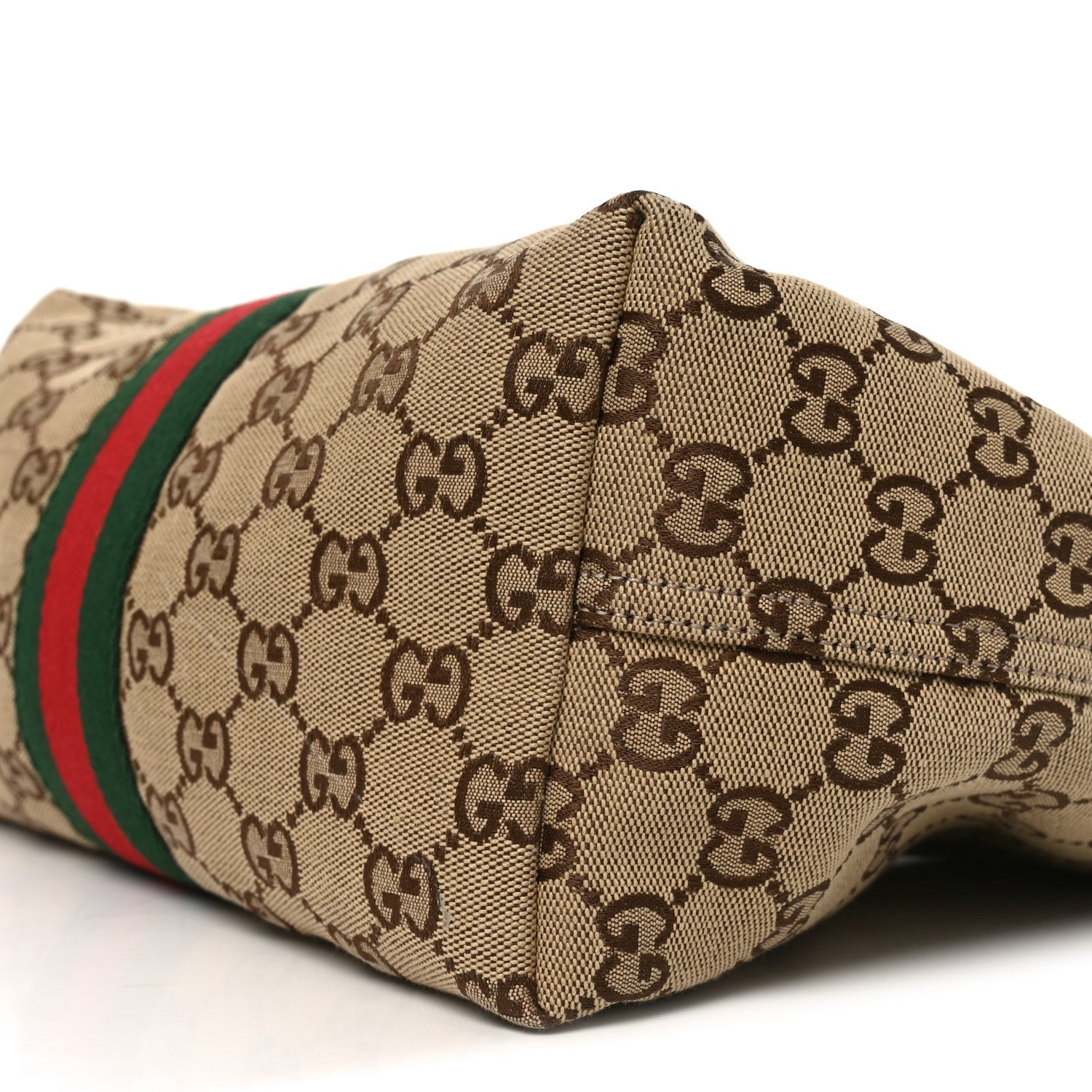 Gucci Monogram Web Small Giglio Tote Beige Dark Brown 10 of 10