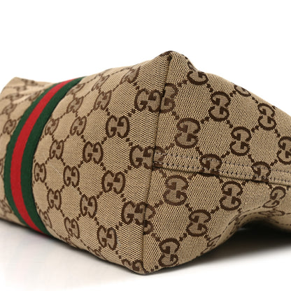Gucci Monogram Web Small Giglio Tote Beige Dark Brown 10 of 10