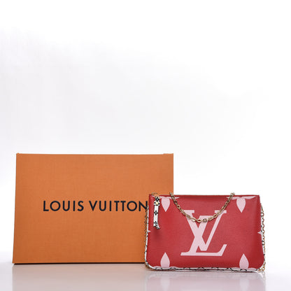 Louis Vuitton Monogram Giant Double Zip Pochette Rouge 10 of 10