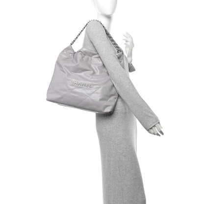 Chanel Shiny Calfskin Quilted Chanel 22 Grey 2 of 11
