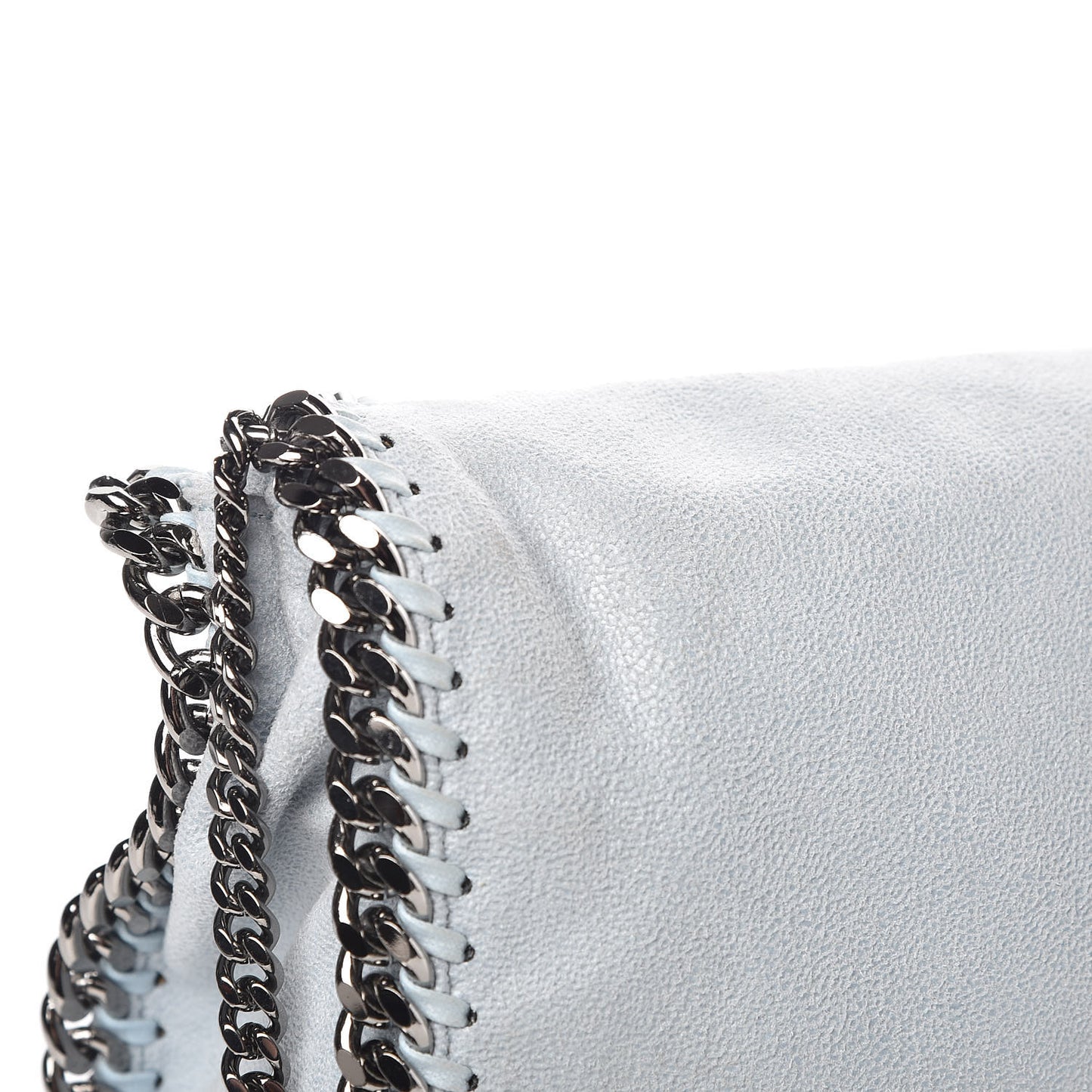 Shaggy Deer Mini Falabella Fold Over Tote Light Blue
