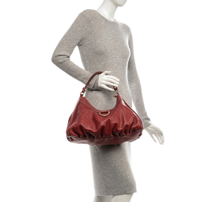 Gucci Guccissima Large D Gold Hobo Red 2 of 12