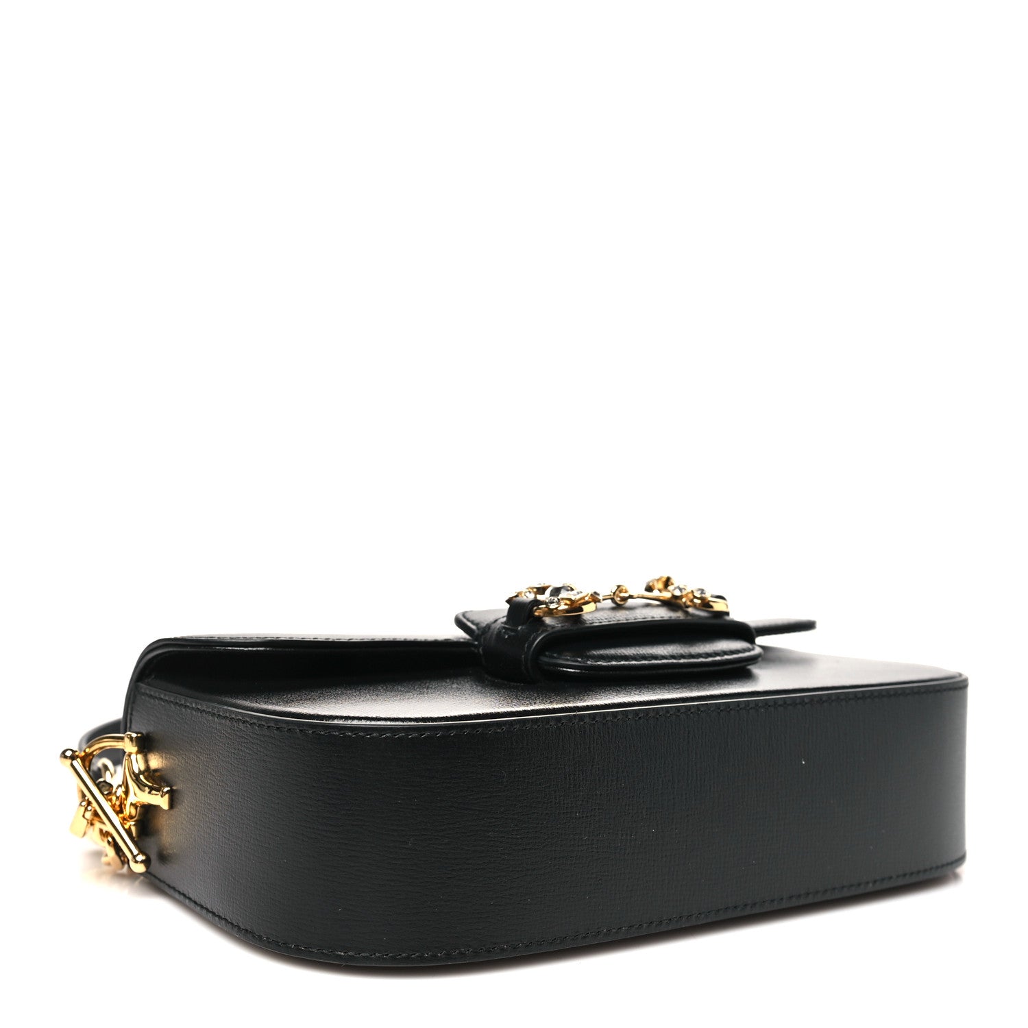 Gucci Azalea Calfskin Crystal Small Horsebit 1955 Bag Black 4 of 10