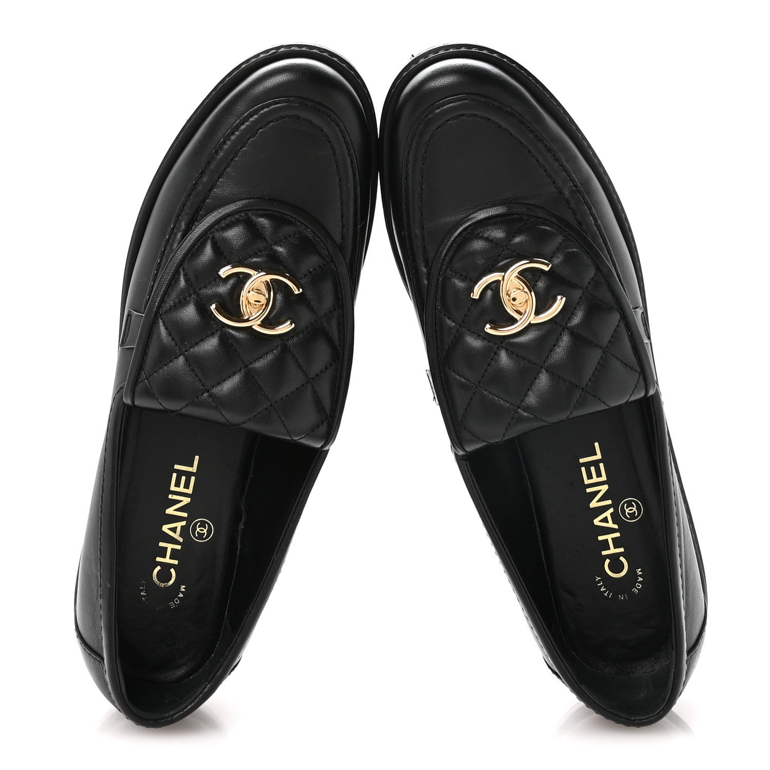Chanel Lambskin Quilted CC Turnlock Loafers 41 Black 2 of 9