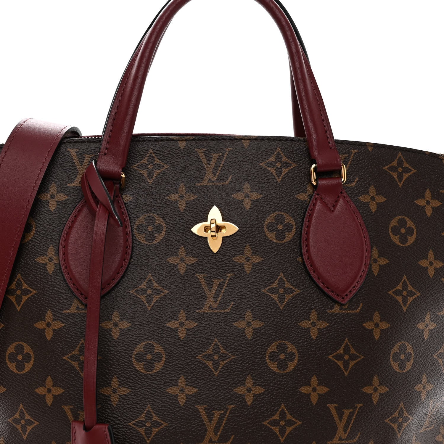 Louis Vuitton Monogram Flower Zipped Tote MM Bordeaux 7 of 10