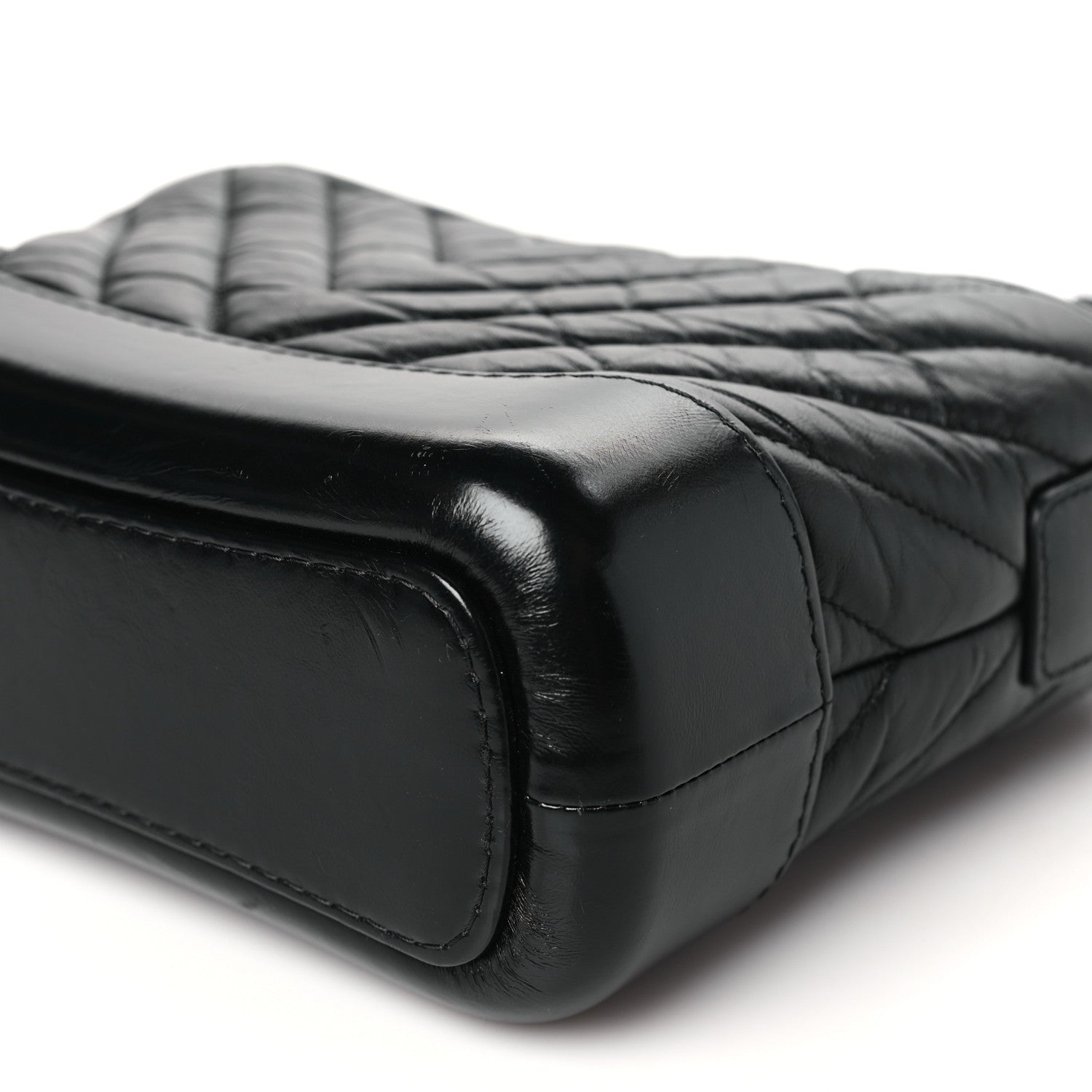 Chanel Aged Calfskin Chevron Quilted Small Gabrielle Hobo So Black 10 of 10