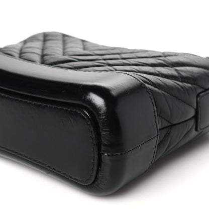 Chanel Aged Calfskin Chevron Quilted Small Gabrielle Hobo So Black 10 of 10