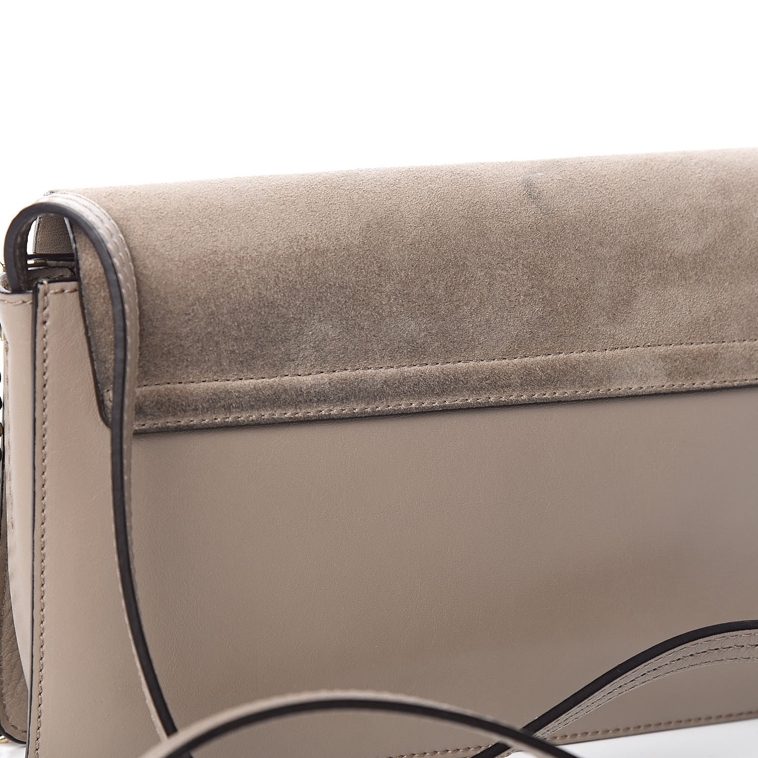 Chloe Suede Calfskin Small Faye Shoulder Bag Motty Grey 9 of 10