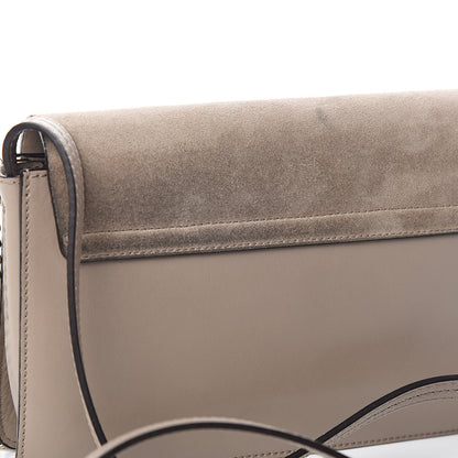 Chloe Suede Calfskin Small Faye Shoulder Bag Motty Grey 9 of 10