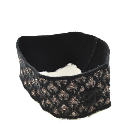 Chanel Metallic Cashmere CC Headband Black Brown 3 of 3