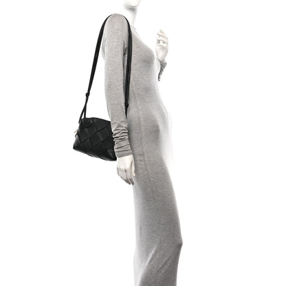 Bottega Veneta Lambskin Maxi Intrecciato Small Cassette Camera Bag Black 2 of 10
